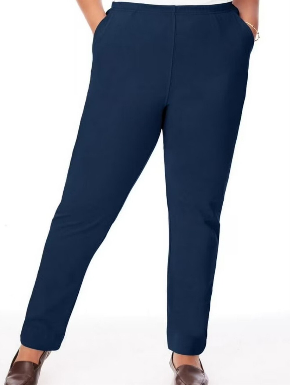 Blair Women's Navy Essential Knit Pull On Pants  Never Worn, Size 1X